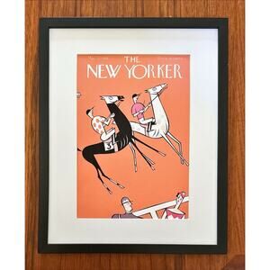Framed 1926 The New Yorker Magazine May 22 Miskey Horses Racetrack